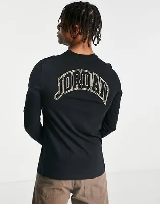 Jordan Unisex Long Sleeve T-shirt With Back Print Logo In Black - Large - New • £31.49