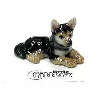 Little Critterz Dog - German Shepherd  Tracker  - Miniature Porcelain Figurine • $12.99