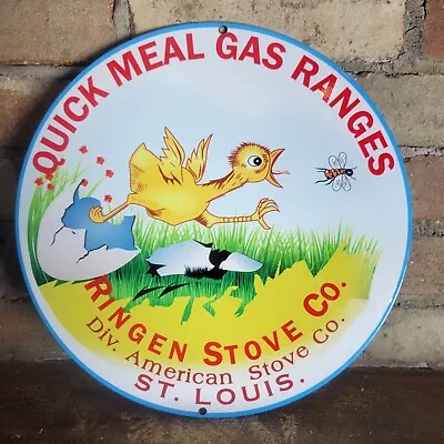 Old Vintage Quick Meal Gas Ranges Porcelain Ringen Stove Co. Sign Appliances 12  • $119.99