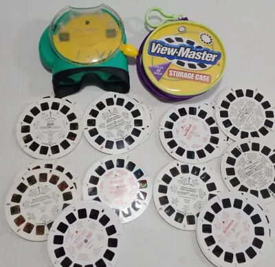 Vintage 2002 Fisher Price ViewMaster 74332 Green W/ View Master Case & 28 Reels! • $24.95