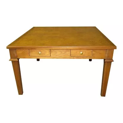 Vintage Baker Mid Century Four Drawer Square Coffee Table W/Burl Top • $419.20