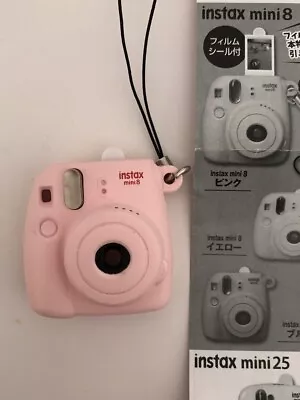 Japan Gacha Capsule Matt Pink Fujifilm Instax Mini 8 Toy Camera Strap Keychain • £6.99
