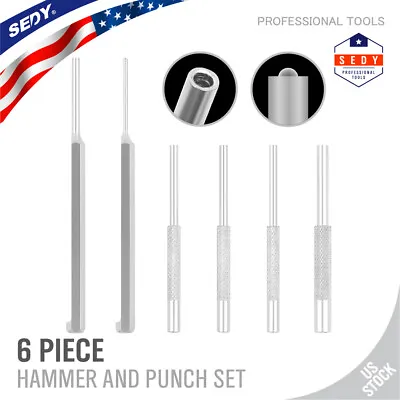 6PC Roll Pin Starter Punch & Bolt Catch Install Punch Set 1/16  5/64  3/32  1/8  • $8.99