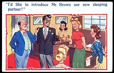 Artist Signed - O Kay - 'I’d Like To Introduce Mr Brown' Risque' Postcard Pc39 • $5