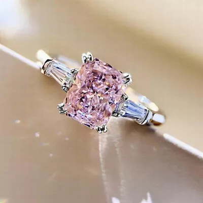 $2.27 • Buy Fashion Cubic Zircon Ring 925 Silver Filled Wedding Jewelry Women Ring Sz 6-10