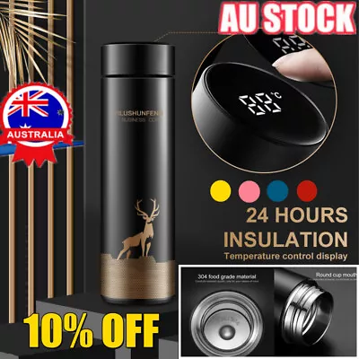 $9.59 • Buy LED Insulated Travel Coffee Mug Cup Thermal Flask Vacuum Thermos Stainless-Steel