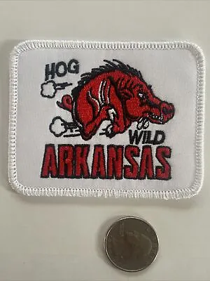 Arkansas Razorbacks HOGS Vintage Iron On Patch 3.25” X 2.75” • $6.79