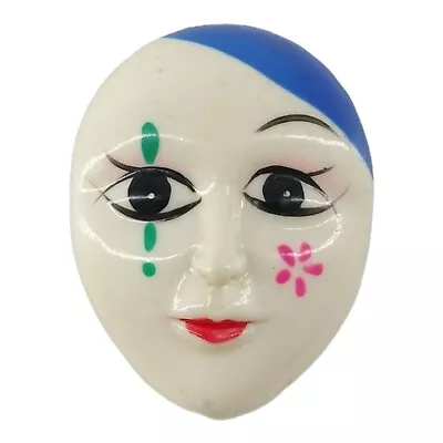 Vintage Mardi Gras Masquerade Sad Clown Mask Refrigerator Fridge Magnet • $8.99