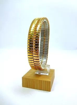 2 Milor Italy Stretch Gold & Bronze Tone Bangle Bracelets • $20