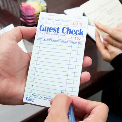 Choice 1 Part Green And White Guest Check With Top Guest Receipt - 50/Case • $53.70