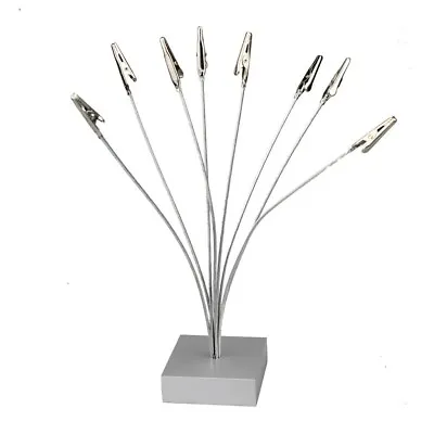 8 Flexible Wire Memo Photo Clip Holder Sturdy Silver For Home Office Table Decor • $22.09