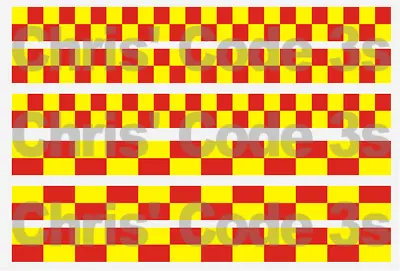 Code 3 Police Adhesive Vinyl Decals To Fit 1/76 Scale - Fire Battenburg Stripes • £8