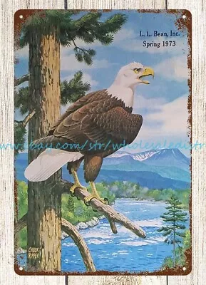 1973 American Bald Eagle Metal Tin Sign Wall Restaurant Pub • $18.97