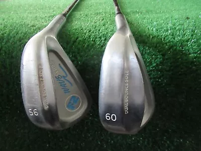 F2 Wave Series Dual Bounce Sole 56* & 60* Wedge Set Wedges Sand Lob Steel Rh • $49.99