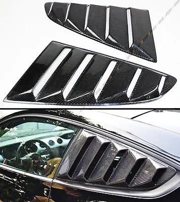 $135.99 • Buy For Ford Mustang 15-2022 GT Carbon Fiber Side Window Quarter Scoop Louver Cover