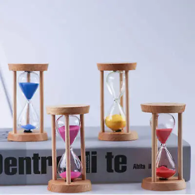 Wooden Hourglass 3/5 Minutes Hourglass Timer Clock Ornament Child Kitchen Gifts • $6.44