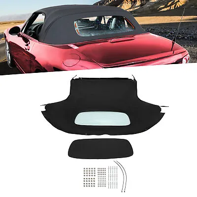 Black Convertible Soft Top W/ Heated Glass Window For Mazda MX-5 Miata 2006-2014 • $299