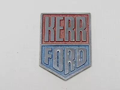 Vintage Kerr Ford Denver Colorado Car Dealer Metal Nameplate Emblem Badge • $35