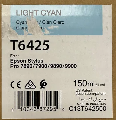 EPSON T6425 Ink Cartridge LIGHT CYAN 150ml Pro 7890 7900 9890 9900 Exp 06/24 • $20