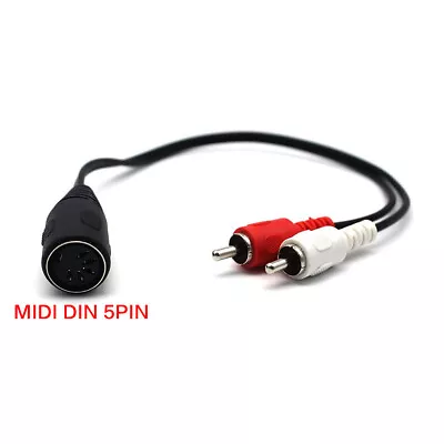 1/1.5/15FT MIDI 5PIN DIN Male To 2RCA Female Converter Cable Audio Cord Adapter • $6.99