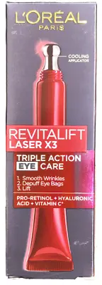 L'Oreal Paris Revitalift Laser X3 Triple Action Eye Care 15ml (Brand New) • £12.75