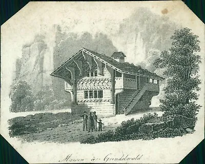 £4 • Buy Victorian Print Maison De Grindelwald 121x97mm