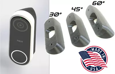 Angle Mount Bracket Holder Wedge For Nest Hello Video Doorbell 30° 45° Or 60° • $15.35