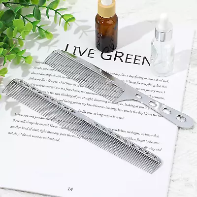 2Pcs Stainless Steel Aluminum Styling Anti Static Flat Hairdressing Comb Set  • $13.94