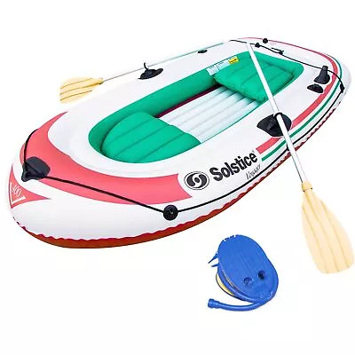 Voyager 4-Person Inflatable Fishing Boat Complete Kit With Oar Paddles -Pump ... • $164.17