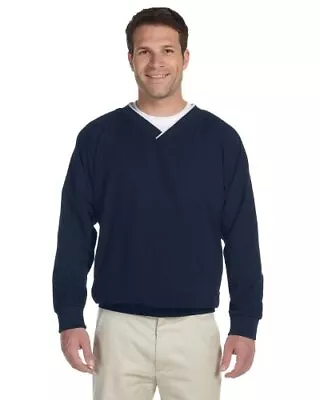 Harriton Adult Microfiber Wind Shirt Small Navy White • $13.29