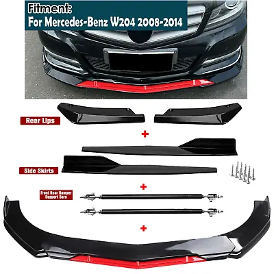 Front Rear Bumper Lip Spoiler Splitter Body Kit Side Skirt For Mercedes W204 • $129.99