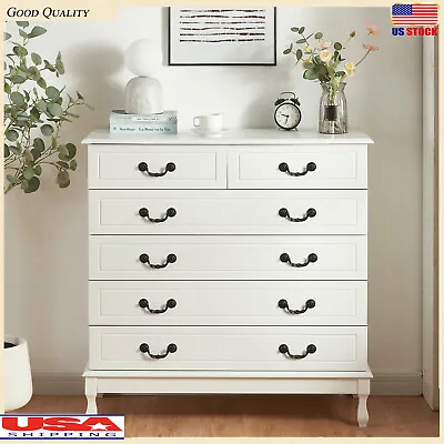 Chest Of 6 Drawers Wooden Storage Organizer Dresser Bedside Cabinet For Bedroom • $124.82