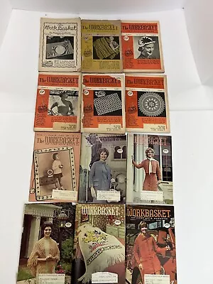 12 Issues 1950-1972 The Workbasket Home Arts Magazines Lot Needlecraft Knitting • $12.95