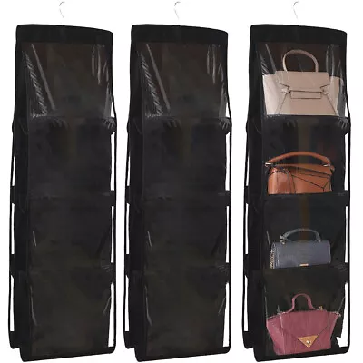 3pcs8 Pocket Double-sided Handbag Storage Bag Holder Hanging Organizer Shelf • $26.19