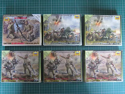 Zvezda Soviet Infantry Maxim Machine Guns & Mortar 1941-43 1/72 1:72 Russian Ww2 • £19.99