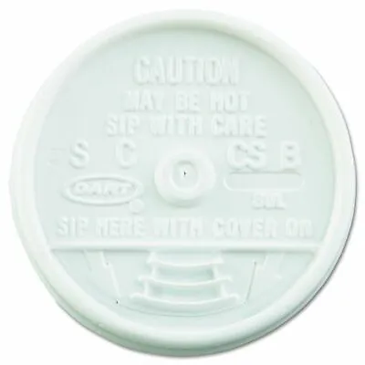 £26.67 • Buy Dart 8UL Flat Plastic Sip Thru Lids Fits 6-10 Oz Foam Cups, Case Of 1000 