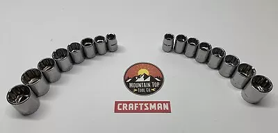 NEW CRAFTSMAN 16pc 3/8 Dr Metric MM & SAE 12pt Socket Set Lot • $18.95