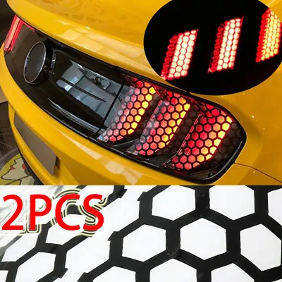 $18.99 • Buy 2x Racing Tint Vinyl Trim Honeycomb Wrap Universal Car Headlight DRL Fog Light