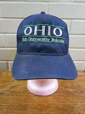 Vintage Ohio University Bobcats 3 Bar Script Snapback Hat One Size Spellout • $27.98