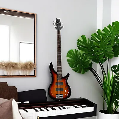 GIB 5-String Electric Bass Guitar Set - H-H Pickup Sunset Color Complete Kit • $98