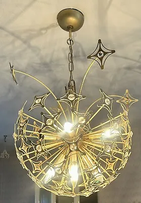 VINTAGE SPUTNIK ATOMIC 10  LIGHT Mid Century Modern Chandelier MCM • $1299.99