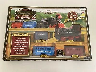 EZTEC Forty-Niner Special 29 Pce Train Set Locomotive Carriages Track Sign-posts • $55