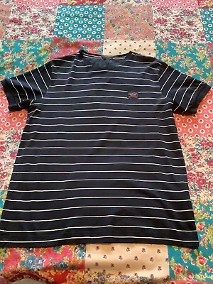 Paul & Shark Mens T-Shirt Striped Short Sleeve Logo Size Large • £19.99