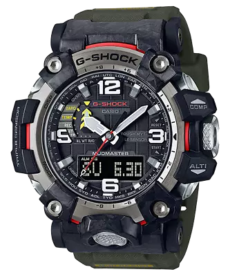 Casio G-Shock Mudmaster Tough Solar Black Red Carbon Core Watch - GWG-2000-1A3 • $535