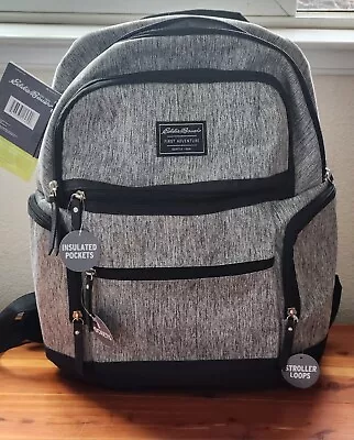 NWT Eddie Bauer Sport Traveler Back Pack Diaper Bag - Gray Stroller Loops • $23.99