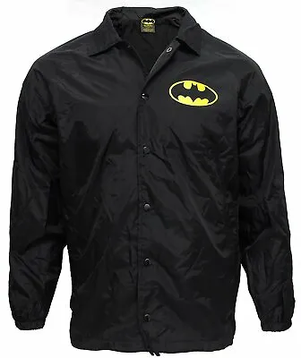 DC COMICS Batman Logo Windbreaker Jacket Mens Black • $24.99