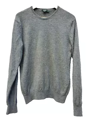 J.CREW Medium Dark GRAY 100% Cashmere Sweater Crew Neck One Hole PULLOVER • $3.99