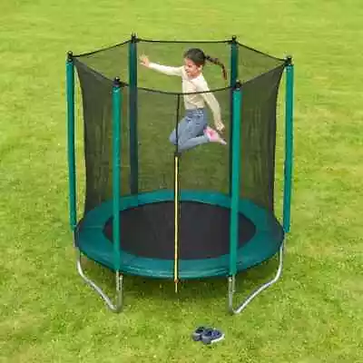 6ft Trampoline With Safety Net Kids Outdoor Fun Jump Garden Toy • £119.99