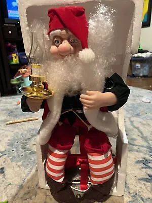 Vintage Christmas Telco Motionette Elf Sitting Light Up Animated Santa 1990 • $49.99