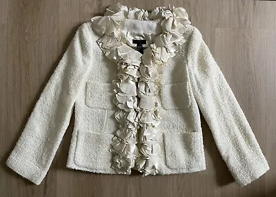 J.crew Collection Cascading Petals Boucle Jacket Ivory Size 4 Nwt • $199.99